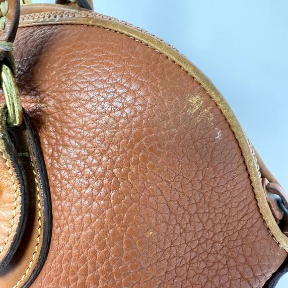 Dooney & Bourke Norfolk Bag Purse Brown Leather Double Handle VTG Durable - Picture 16 of 16